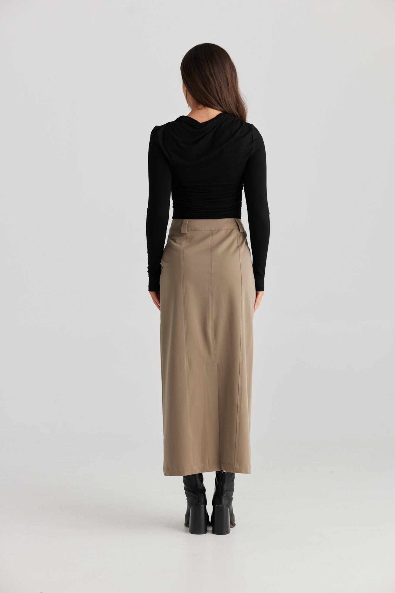 Cora Midi Skirt - Pebble