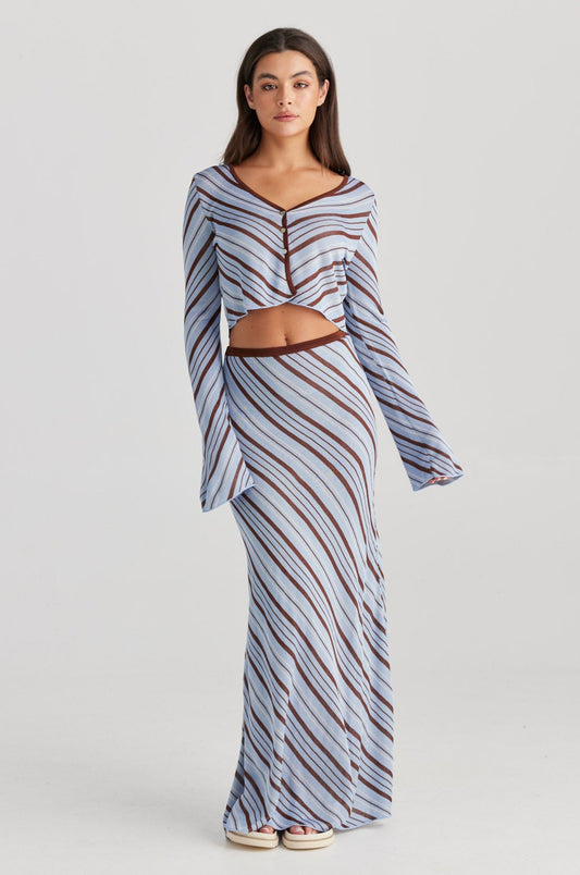 Molly Knit Skirt - Blue Stripe